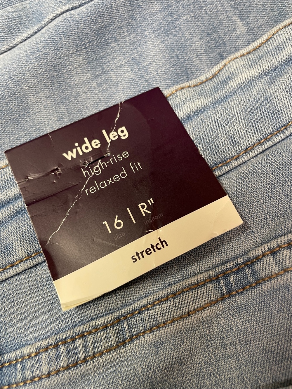 Ava & Viv Wide Leg High Rise Super Stretch Plus Size Blue Denim Jeans NEW - Picture 9 of 9